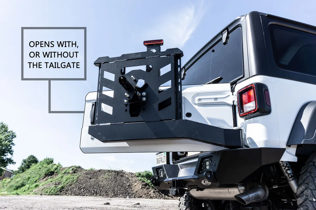 JL Destroyer Shorty Rear Bumper w / Tire Carrier (Black Powder Coated) product image
