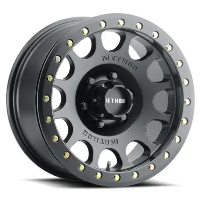 Method Race Wheels Aluminum Wheels 17x9 Beadlock MR105 Bolt Pattern 5 On 114.3 Offset -38 Lip Size 1.77 Matte Black MB Method