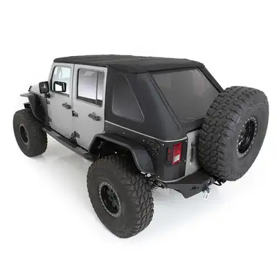 Smittybilt 0718 Wrangler 4DR Bowless Combo Top W/Tinted Windows & no Upper Doors/Black Diamond