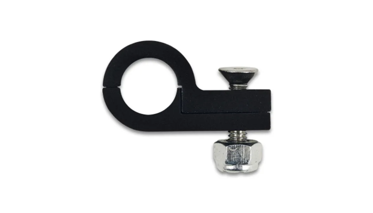 Vibrant Performance P-Clamp; 0.5 in. Hole Size; Billet Aluminum; Black Anodized;