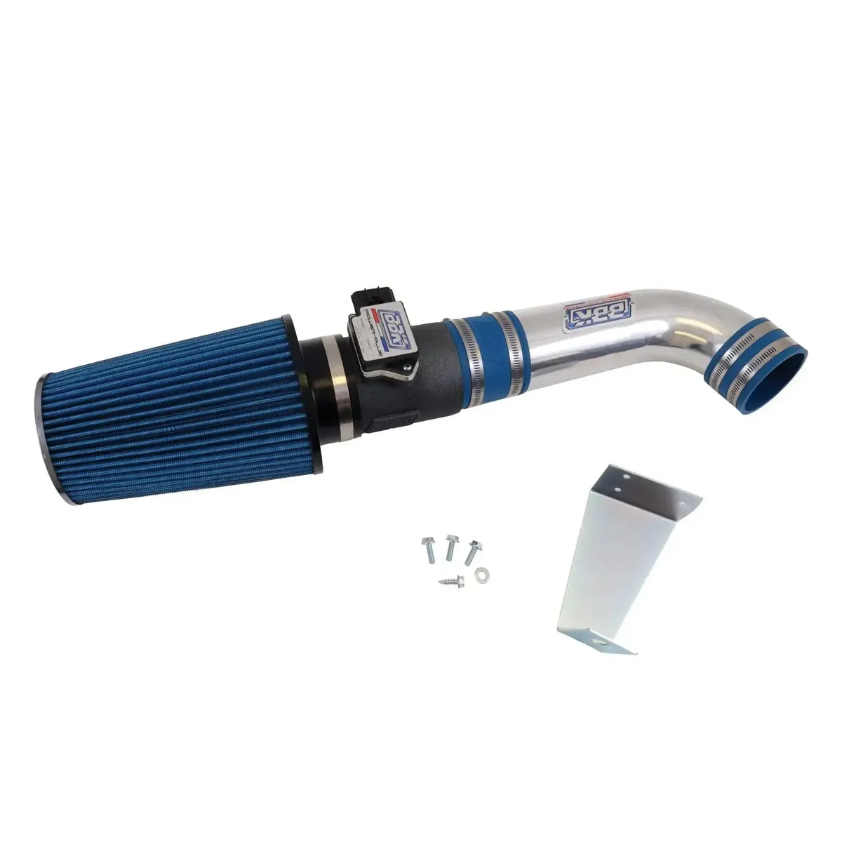 Ford Mustang 5.0 Cold Air Intake Kit Non Fender well Powder Coated Chrome 86-93 product image