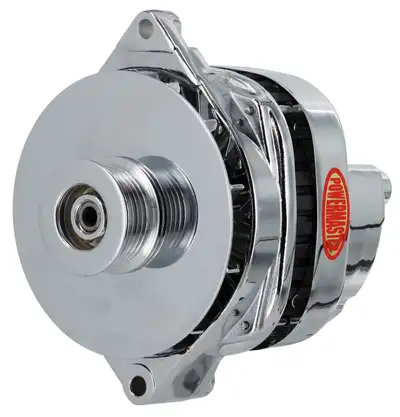 Power Master Alternator; CS144; Straight Mounting; 200 Amp; 125 Idle; Chrome;