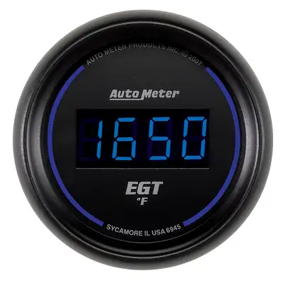 AutoMeter Gauge, Pyrometer (EGT), 2 1/16", 1600?F, Digital, Black Dial w/ Blue LED