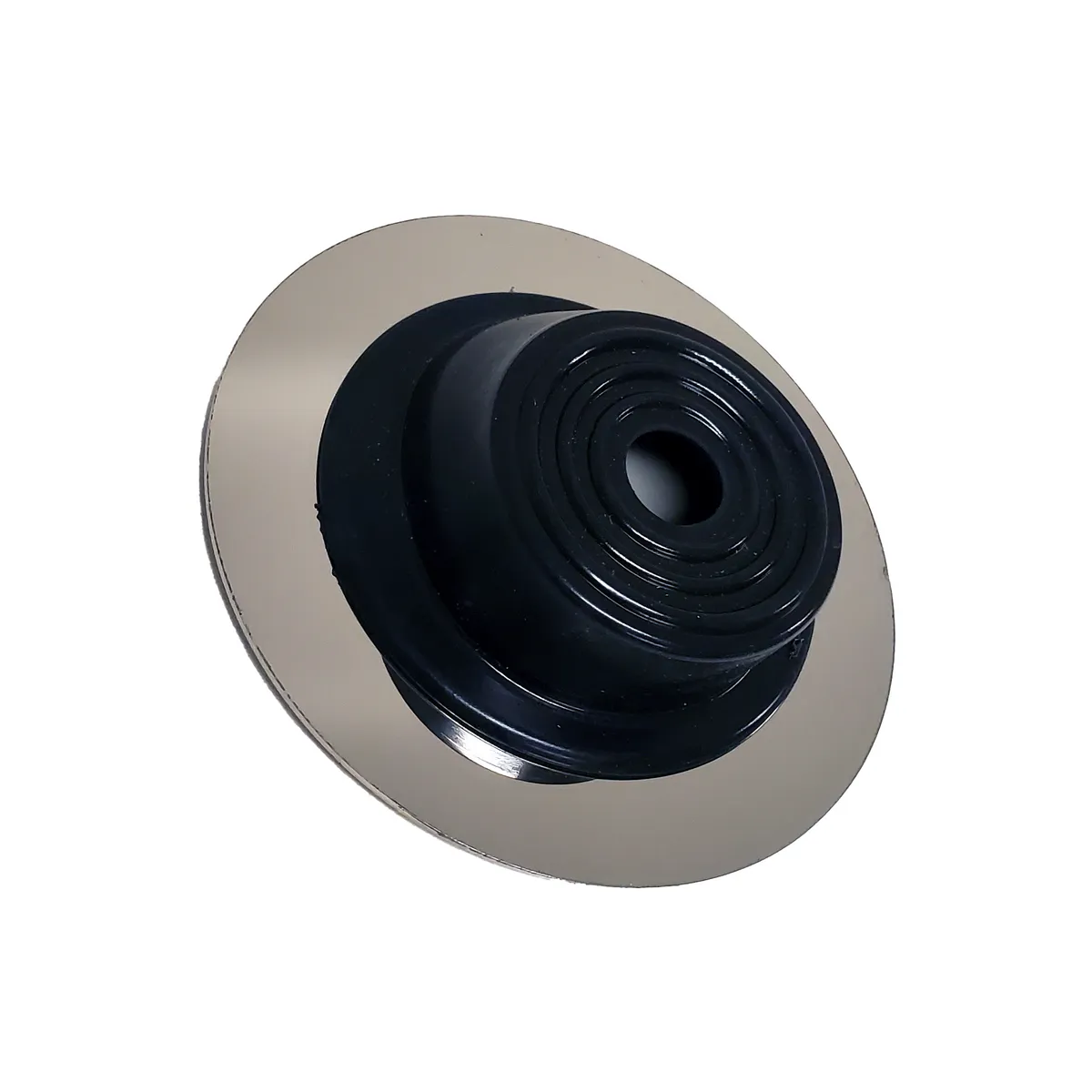 Borgeson JJ s Rods Universal steering column boot with round style polished stainless steel bezel and stainless steel hardware.