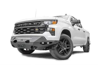 Fab Fours Matrix Front Bumper; 2 Stage Black Powder Coated; Sensor Bumper; w/No Guard;