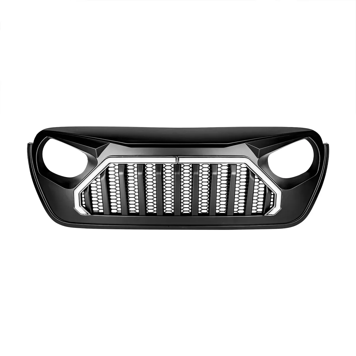 Gladiator Vader Grille W/ LED DRL and Turn Signals - Matte Black For 18+ Jeep Wrangler JL & Gladiator JT product image