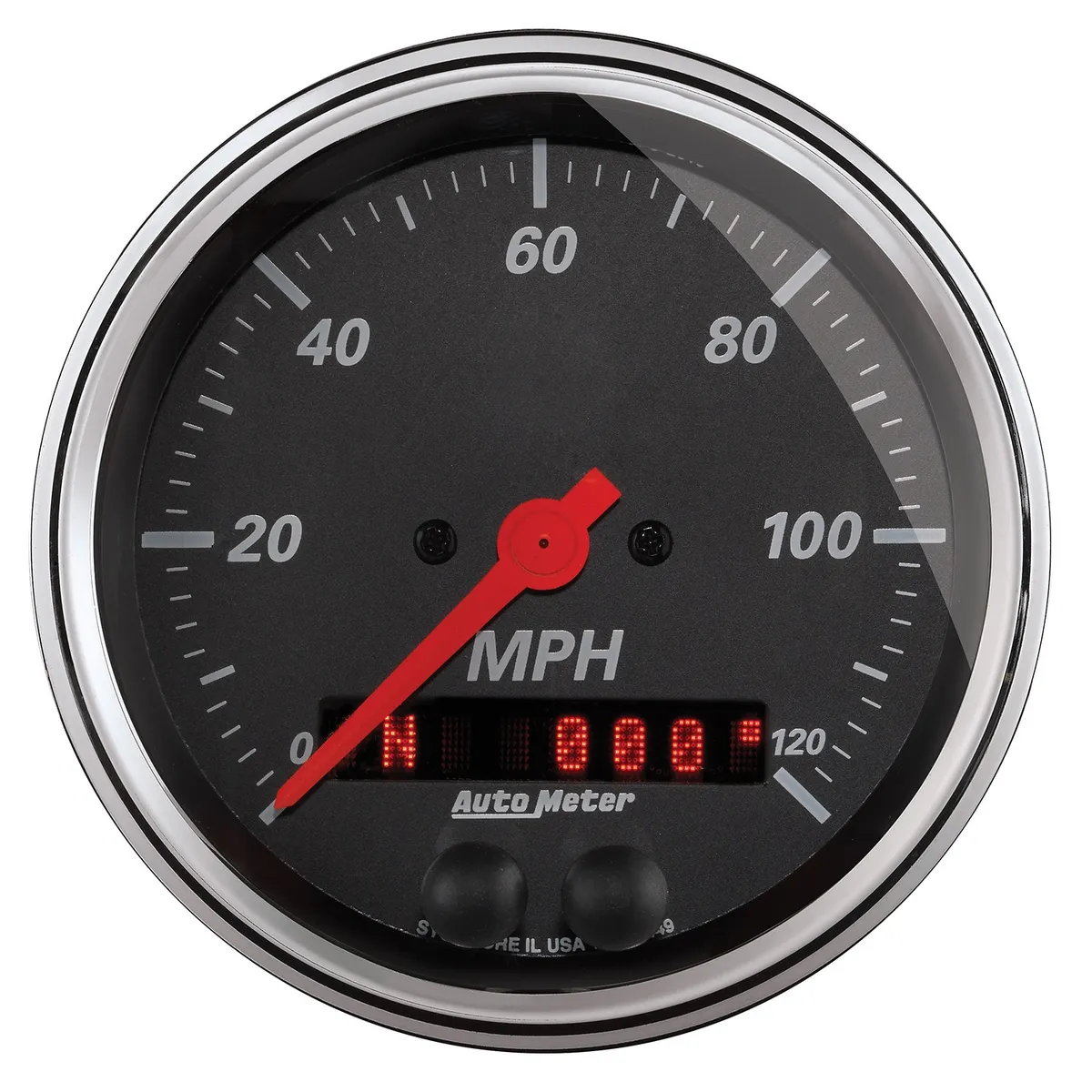 AutoMeter Gauge, Speedometer, 3 3/8", 120mph, GPS, Designer Black