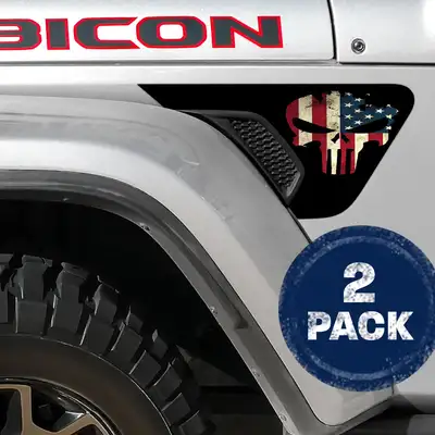 Under The Sun Inserts Punisher Old Glory 2pc Vinyl Fender Decal