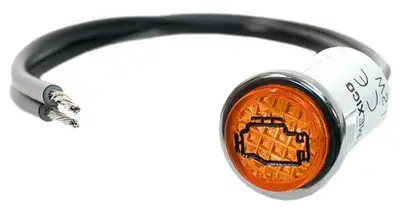 Painless Wiring LED Dash Check Engine Light; 0.5 in.; Amber w/Engine Logo;