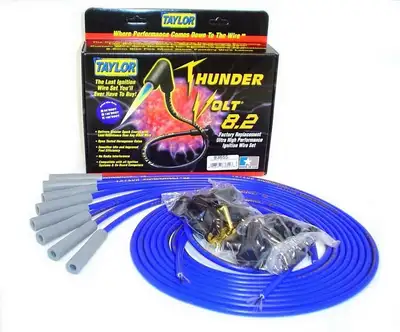 Taylor Cable Taylor Cable Universal 8.2mm ThunderVolt® Spark Plug Wire Sets - 8 Cylinders - 180° Spark Plug Boot Angle - Blue - 83655