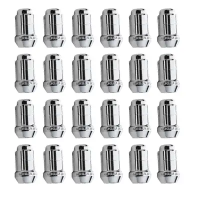 Gorilla Small Diam Spline Acorn Lug Nuts 3/4&13/16 Key 1/2-20 Chr Set of 24 K6CS-0012GR