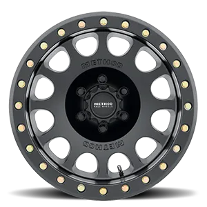 MR105 Beadlock Wheel 17x8.5 4.75in Backspace 0mm Offset 6x135mm Bolt Pattern Standard Lug Hole Matte Black Finish. product image
