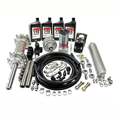 PSC Motor Sports Full Hydraulic Steering Kit w/ Double Ended Steering Cylinder, Steering Valve, Pump Kit, Tierod Kit, Hose Kit And Other Components 42"-44" Tires