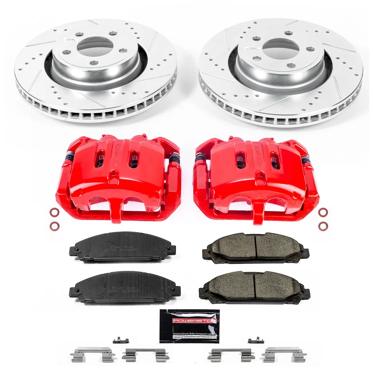 Z23 Evolution Sport Upgrade Kit: Drilled/Slotted Rotors; Carbon-Fiber Ceramic Pads; Powder Coated Calipers product image