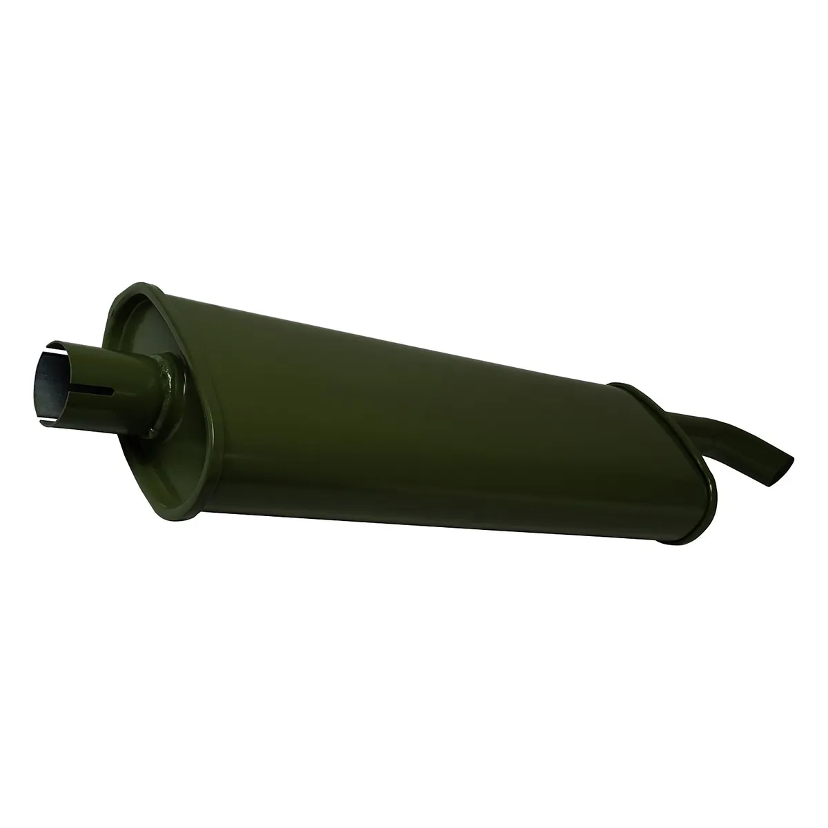 Crown Automotive Jeep Replacement A6118 Muffler for 1941-45 Jeep MB & CJ-2A, Olive Drab, Exits Behind the Passenger Door product image