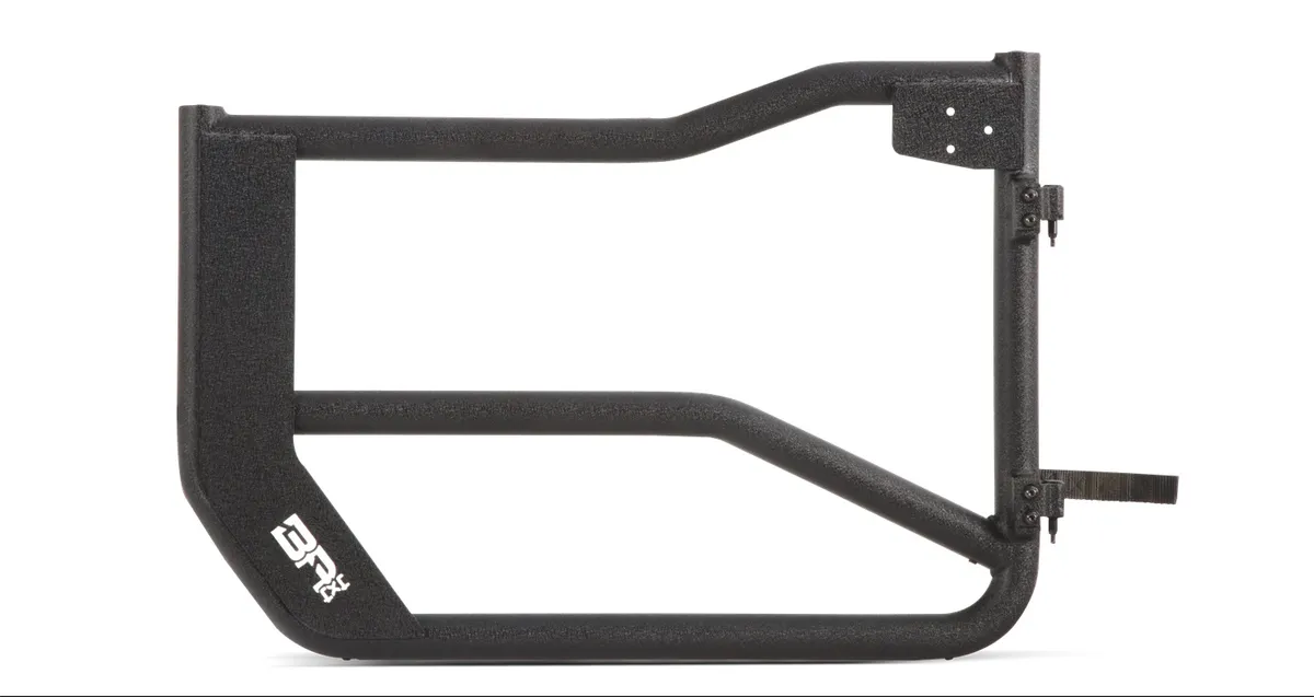 Tube Doors; 2 in. Steel Tube; Front; Textured; Black; Metal; Pair; Internal Latch Mechanism; product image