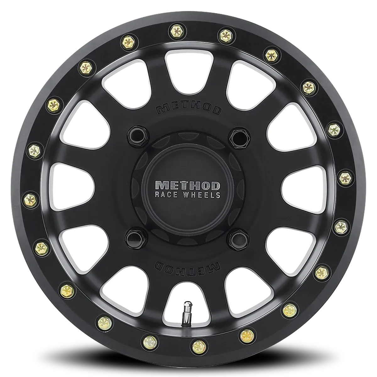 Aluminum Wheels 15x10 MR401 Beadlock UTV Bolt Pattern 5 On 114.3 Offset 25 Lip Size 2.05 Matte Black MB Method product image