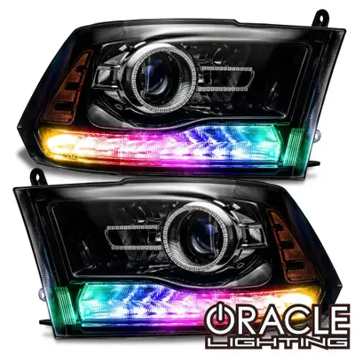 Oracle Lighting ORACLE Lighting 2013-2018 Dodge Ram Dynamic ColorSHIFT Headlight DRL Upgrade Kit wTurn Signals