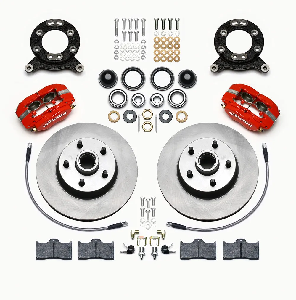 Wilwood FDL-M Front Kit 11.30in 1 PC RotorandHub Red 1965-1969 Mustang Disc and Drum Spindle product image