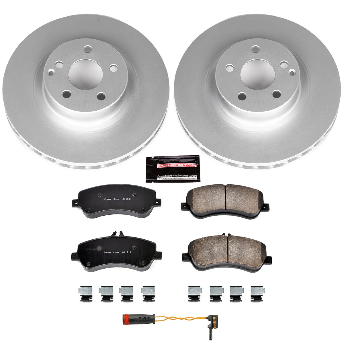 Z23 Sport Geomet Coated Rotor Kit For European Vehicles: Genuine Geomet Fully Coated Rotors; Carbon-Fiber Ceramic Pads W/Hardware; Pad Sensors product image