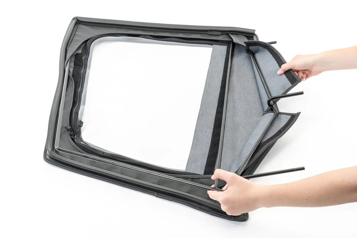 Jeep YJ Upper Steel Door Frames Pair For 87-95 Wrangler YJ Black Powdercoat MasterTop product image