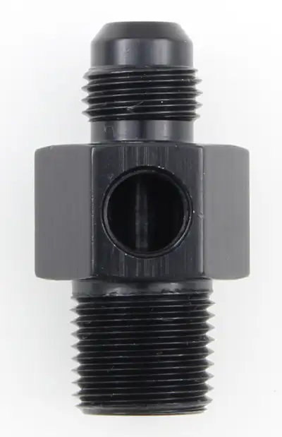 Fragola Performance Systems Inline Gauge Adapter #6 x 3/8 Mpt Black