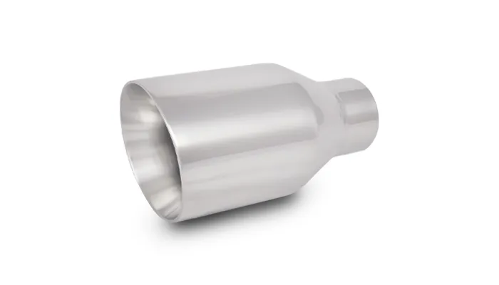 Exhaust Tip; Round Beveled; 4 in. Outlet O.D.; 3 in. Inlet ID; 7.75 in. L; 304 Stainless Steel; Double Wall Angle Cut; product image