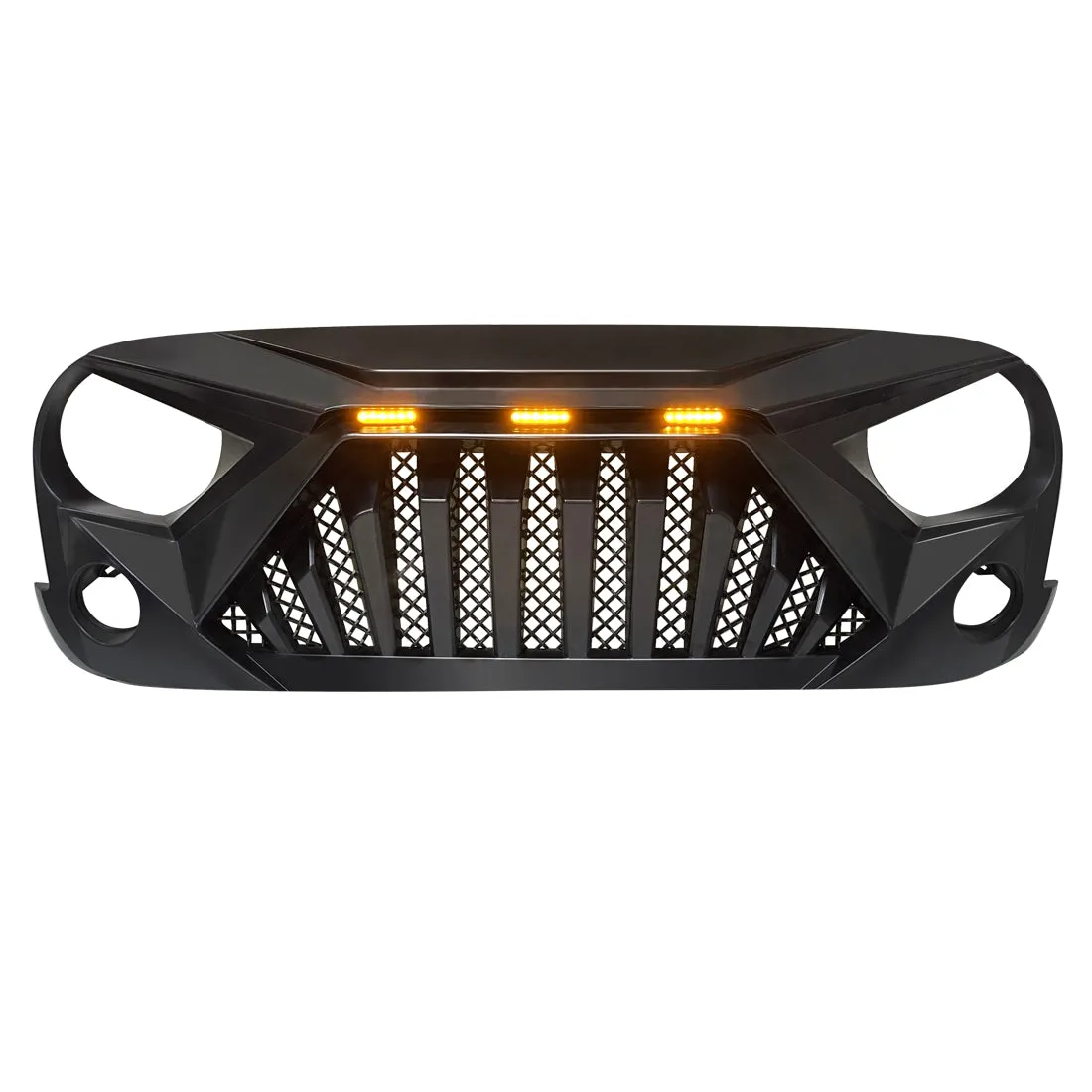 Goliath Grille W/ Amber LED Running Light - Matte Black For 07-18 Jeep Wrangler JK product image