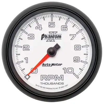 AutoMeter Gauge, Tachometer, 3 3/8", 10k RPM, In-Dash, Phantom II