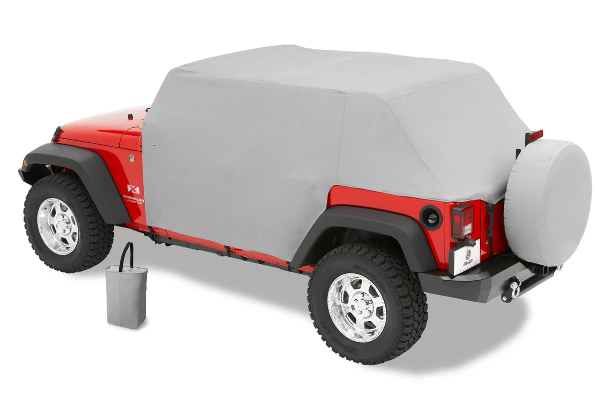 All Weather Jeep Trail Cover For Jeep 2007-2018 Wrangler JK 4 Door Charcoal/Gray Bestop product image