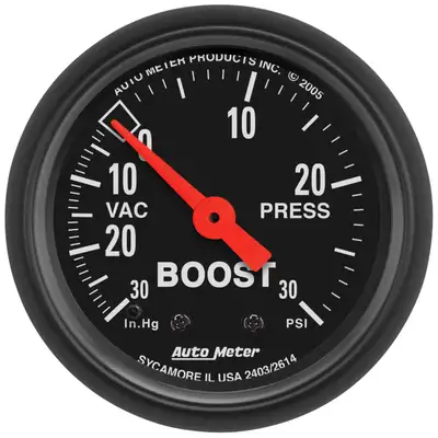 AutoMeter 2-1/16in. Boost/Vacuum; 30 in Hg/30 Psi; Z-Series