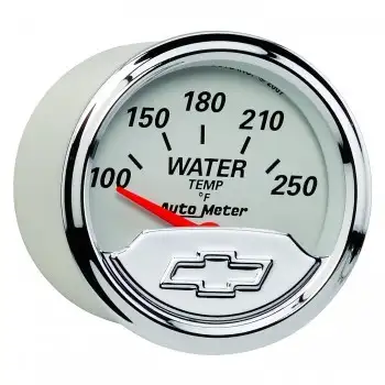 AutoMeter Gauge, Water Temp, 2 1/16", 250?F, Elec, Chevrolet Heritage Bowtie