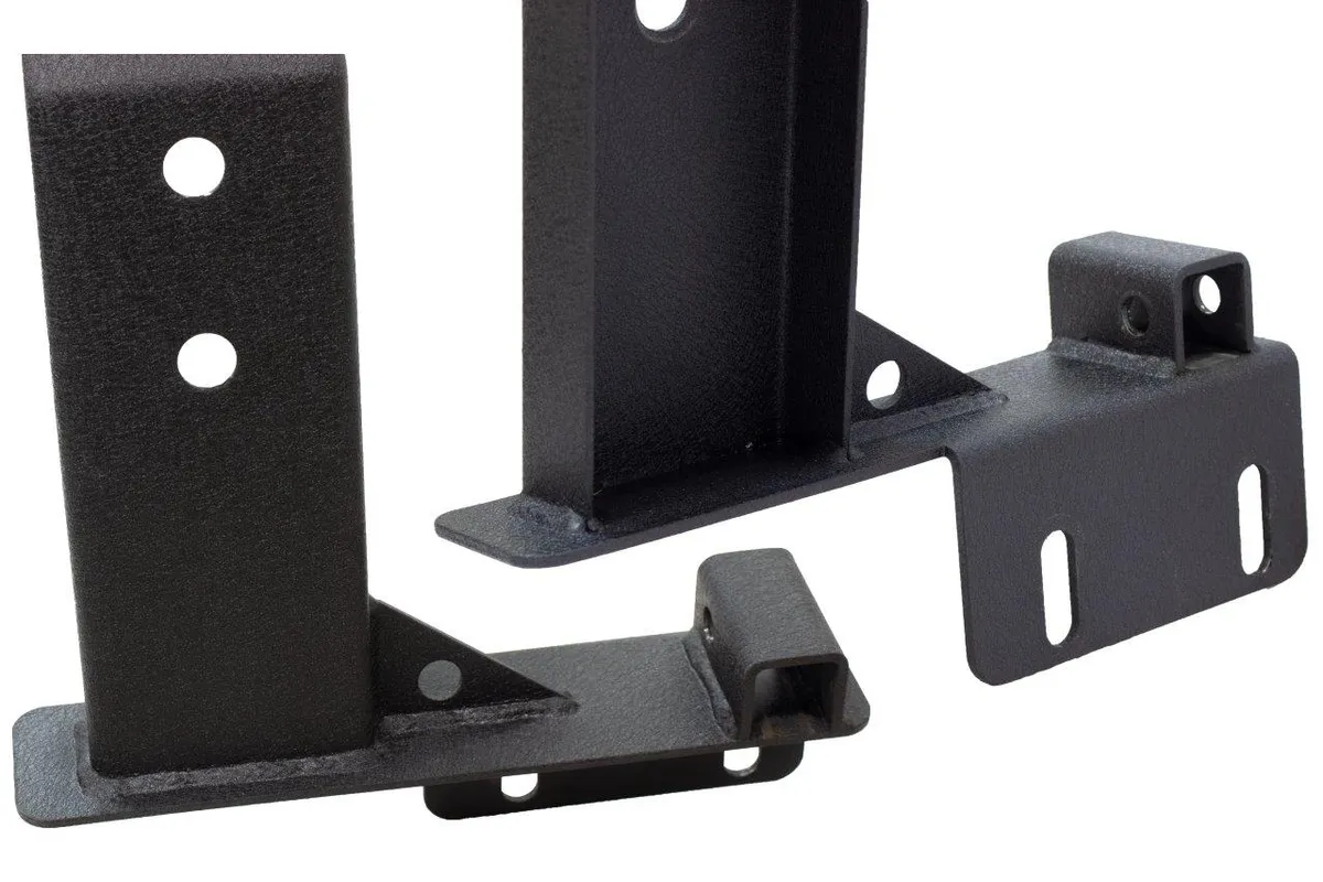 61 in. for short bed trucks, Black textured powder coat, 10-Gauge steel, Stainless Steel hardware, Half Height Rack measures 12.5 in. off of top of bed rail product image