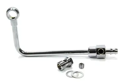 Edelbrock Edelbrock 8126 Chrome Steel Fuel Line With 3/8 Barbed End Inlet Without Fuel Filter