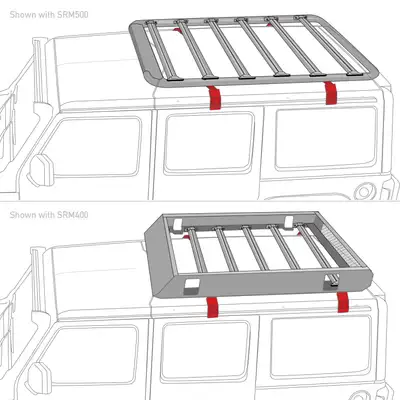 Go Rhino Go Rhino 5910010T - SRM Rack Mounting Kit - Gutter Mount - 4 PCS - Textured Black