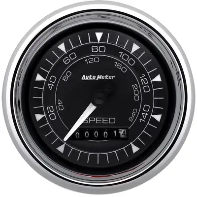 AutoMeter Gauge Speedometer 3 3/8in 160mph Elec. Programmable Chrono Chrome