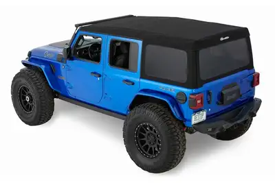 Bestop Jeep Soft Top Supertop Squareback Soft Top For Jeep 2018-Current Wrangler JL 4 Door Black Premium Twill Bestop