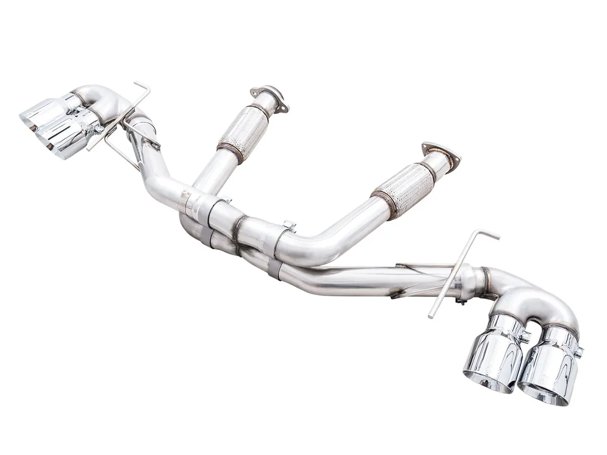 AWE Track Edition Exhaust for C8 Corvette - Quad Chrome Silver Tips product image