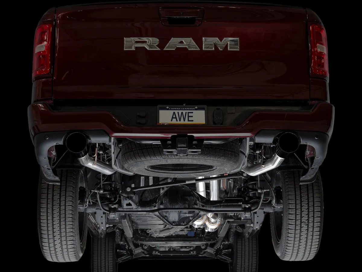 AWE 0FG Catback Exhaust for 2025 RAM 1500 3.0TT Standard and High Output - Chrome Silver Tips - 3015-32530 product image