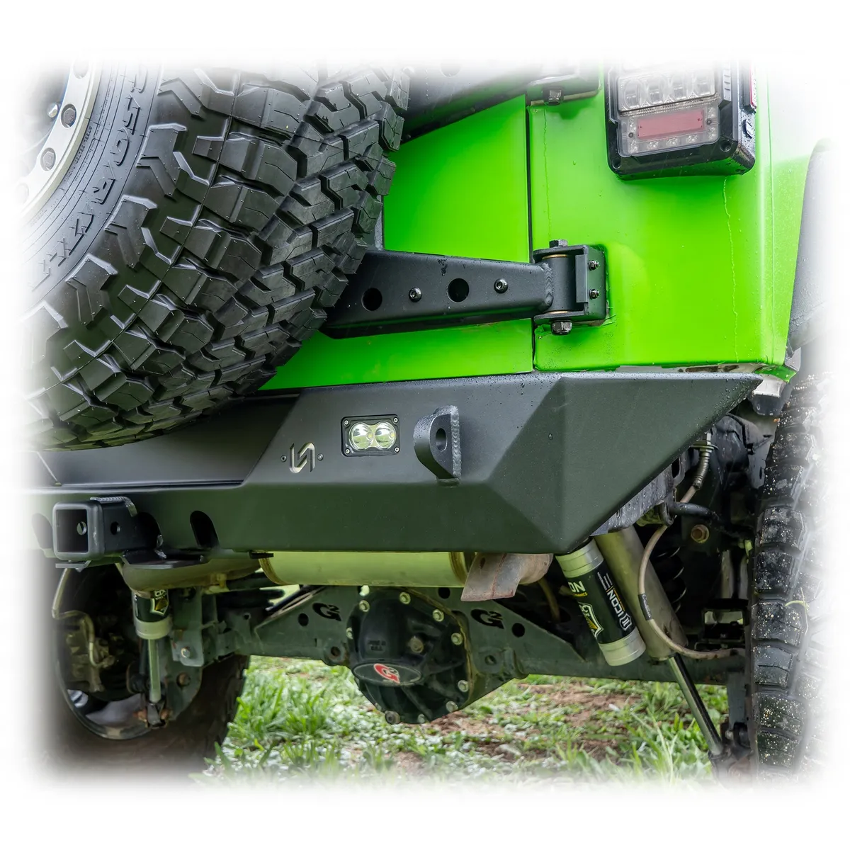 Jeep JK Rear Bumper with LED Pod Lights & Hitch Receiver | 2007–2018 product image