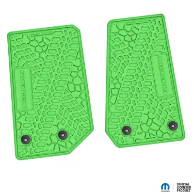 FLEXTREAD 14-18 Jeep JK 2 Dr Front -Tire Tread/Scorched Earth Scene w/ Rubicon Insert - Black w/ Red Insert