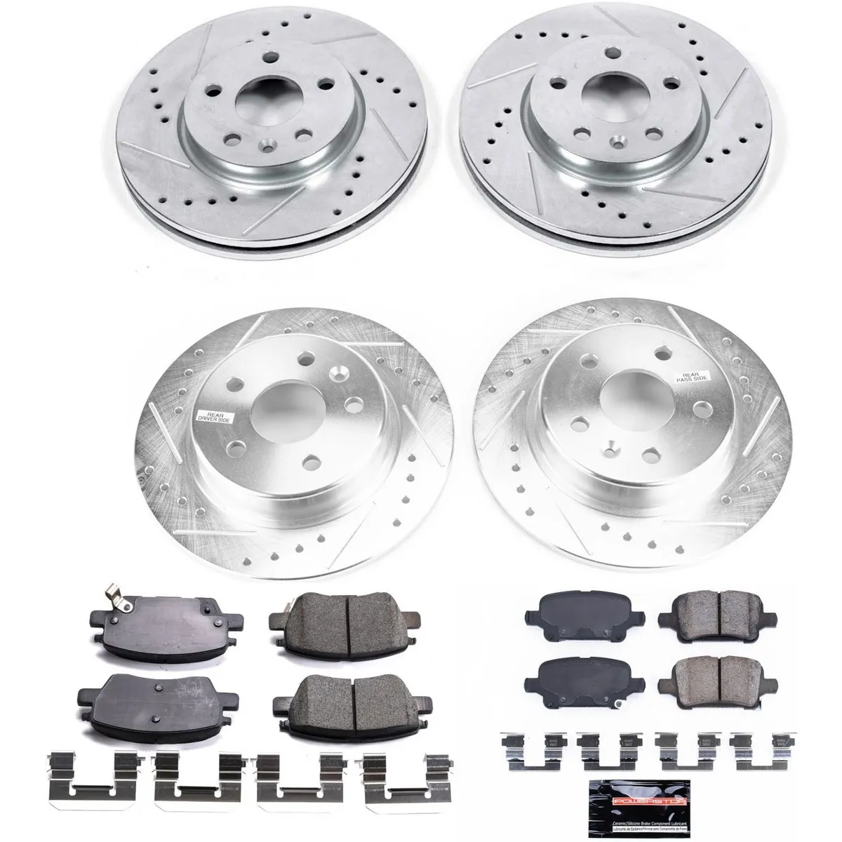 Z23 Evolution Sport Upgrade Kit: Drilled/Slotted Rotors; Carbon-Fiber Ceramic Pads W/Hardware product image