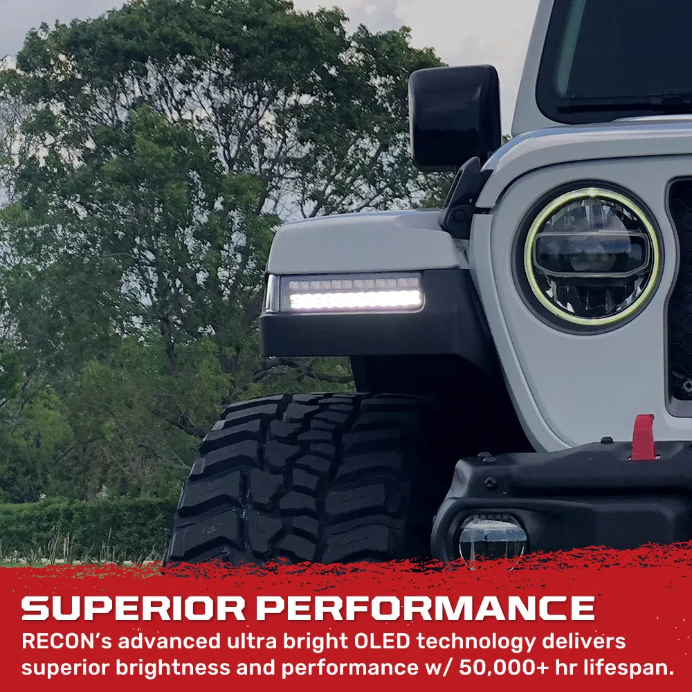 Jeep Wrangler JL 18-25 Ultra Bright White DRL Oled Amber Scanning Switchback Turn Signals Fender Lights (Replaces OEM Halogen) - Multiple Lens product image