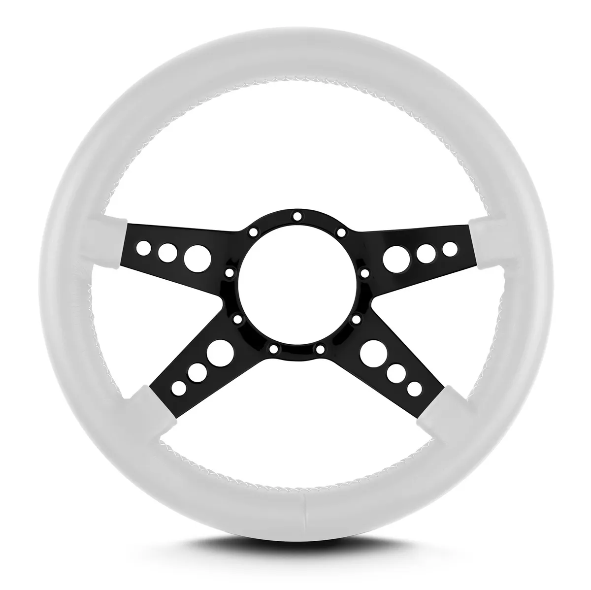 Lokar Lecarra Mark 9 GT Steering Wheel; White; Black Spokes; Thick Grip;