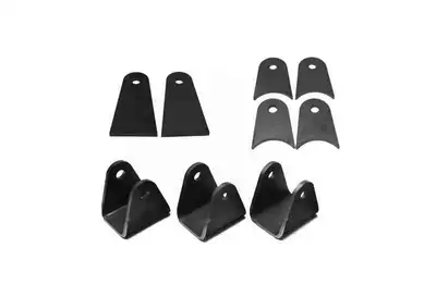 Steinjager Steinjäger Tabs and Clevises, Weld On 4 Link Tab and Clevis Kits 0.750 Bore 4.00 Axle Diameter 4 Axle Tabs 4.00 Inches Long 2 Flat Tabs 4.00 Inches Long 3 Clevises with 2.50 Inch Jaw