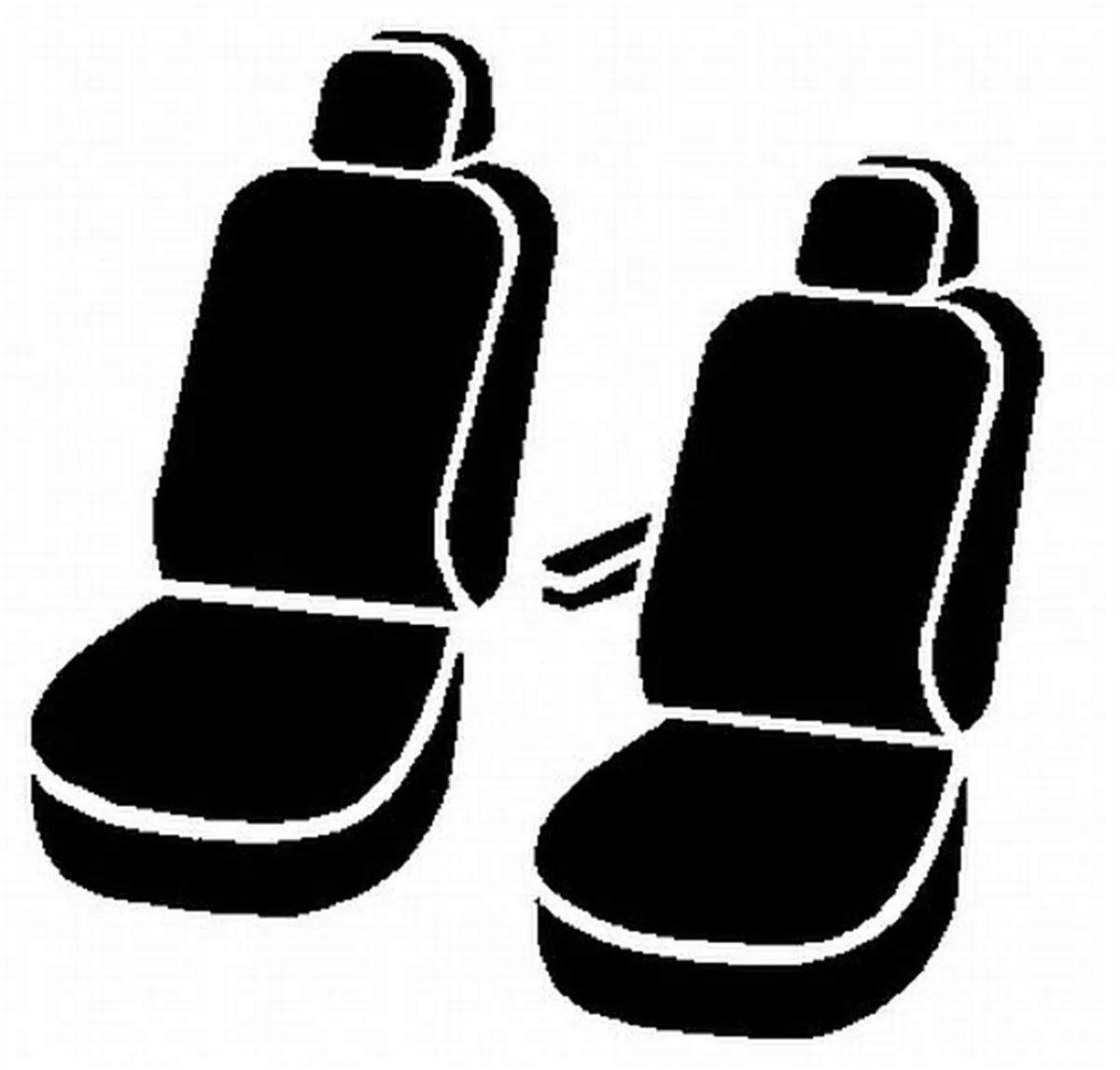 Seat Protector™ Custom Seat Cover; Poly-Cotton; Black; Bucket Seats; Adjustable Headrests; Side Airbag And Armrest On Driver Side Only; product image