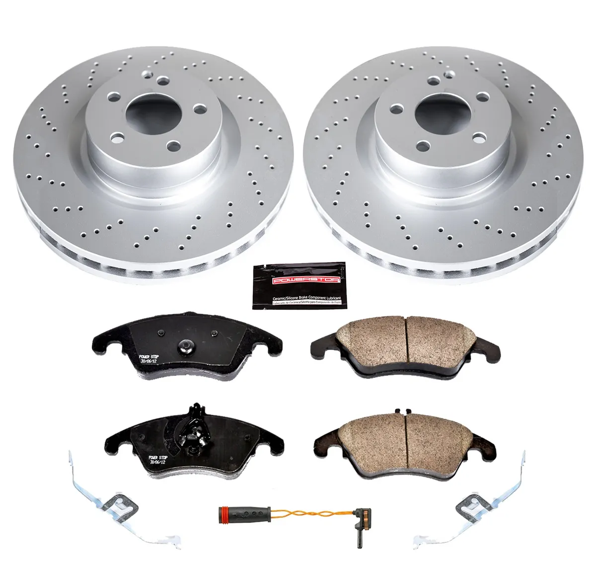 Z23 Sport Geomet Coated Rotor Kit For European Vehicles: Genuine Geomet Fully Coated Rotors; Carbon-Fiber Ceramic Pads W/Hardware; Pad Sensors product image