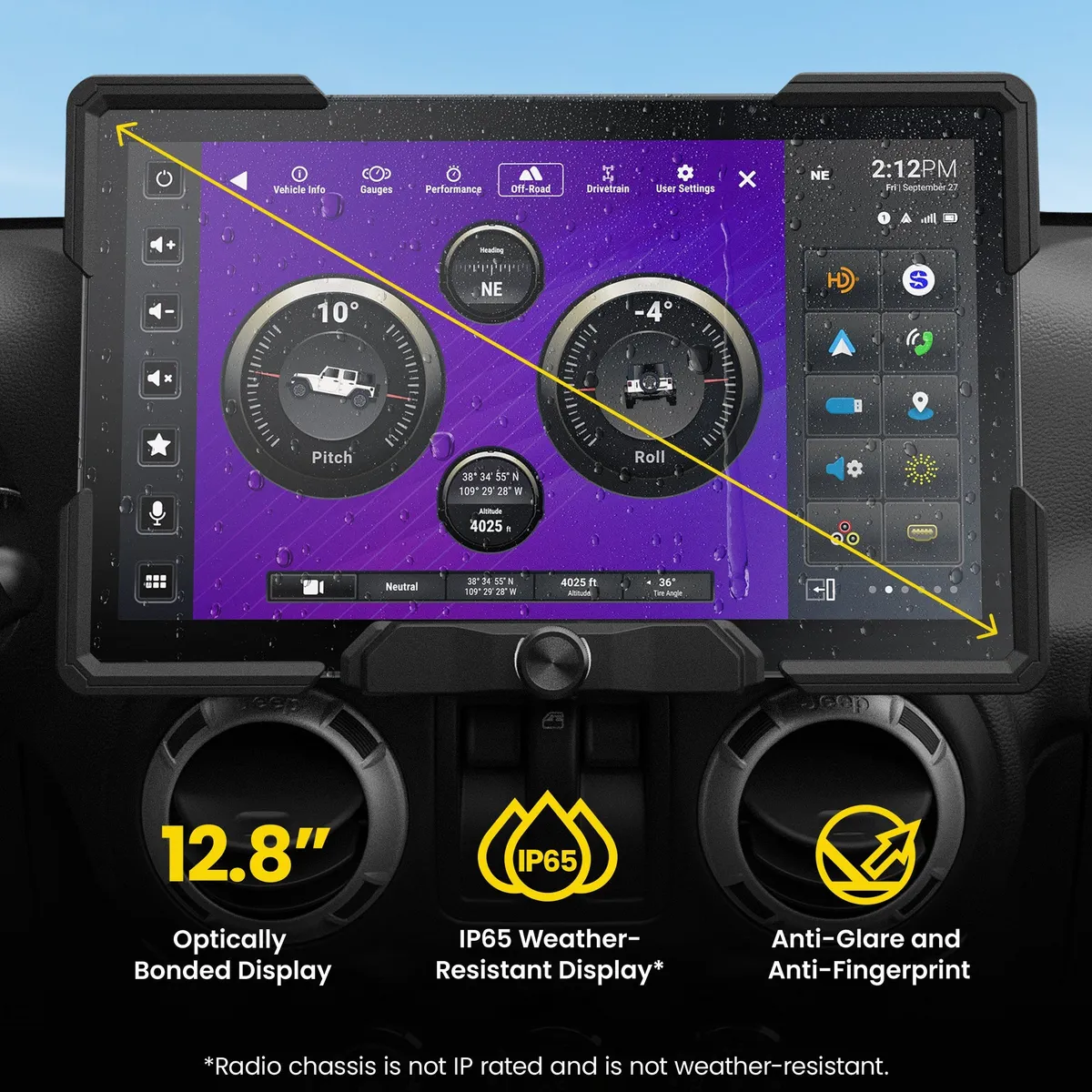 HORIZON12 Jeep Wrangler JK (2011-2018) 12.8" Radio Plug-&-Play Kit product image