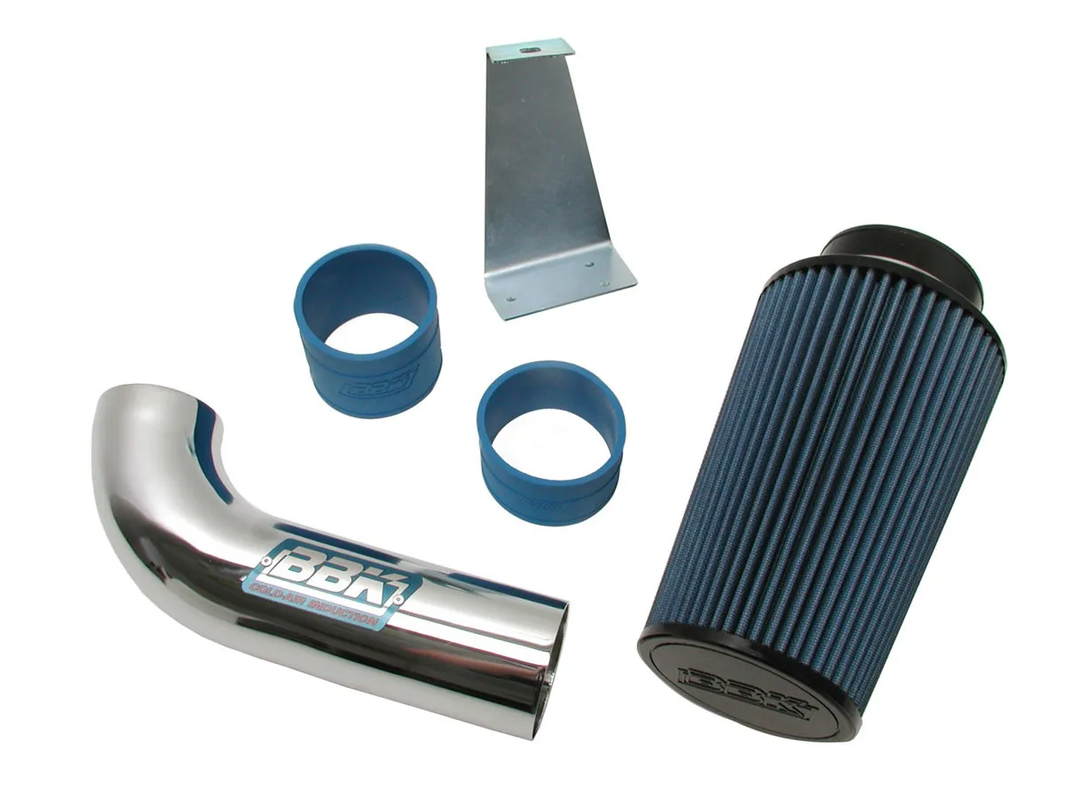 Ford Mustang 5.0 Cold Air Intake Kit Non Fender well Powder Coated Chrome 86-93 product image