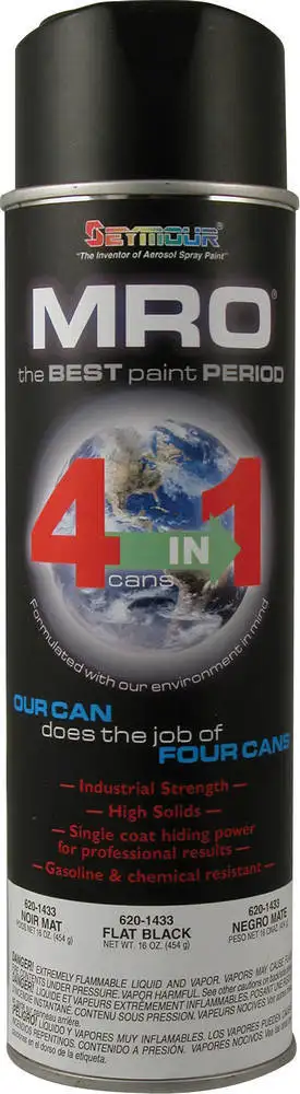 Seymour Flat Black Spray Paint Can 16oz.